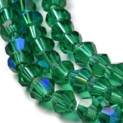 Transparent Electroplate Glass Beads Strands&nbsp;GLAA-F029-4mm-D10