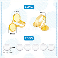 DIY Double Blank Dome Finger Ring Making Kit&nbsp;DIY-UN0004-26A