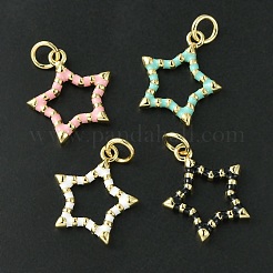 Rack Plating Eco-Friendly Brass Enamel Pendants&nbsp;KK-K332-01