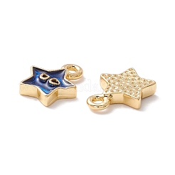 Rack Plating Eco-friendly Brass Enamel Charms&nbsp;KK-D073-01G-05-NR