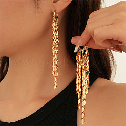 Leaf Tassel Brass Chandelier Earrings&nbsp;FS-WGB1A2D-01