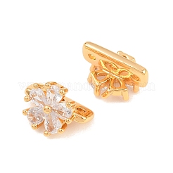 SHEGRACE Flower Brass Micro Pave Clear Cubic Zirconia Spacer Bars&nbsp;XGRQ5K223-827G