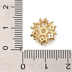 Rack Plating Brass Micro Pave Clear Cubic Zirconia Bead Caps&nbsp;KK-H508-18G