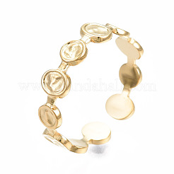 304 Stainless Steel Flat Round Open Cuff Ring&nbsp;X-RJEW-T023-65G