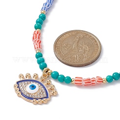 Horse Eye Alloy Enamel Pendant Necklace&nbsp;NJEW-JN04389