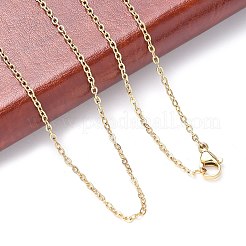Ion Plating(IP) 304 Stainless Steel Cable Chain Necklaces&nbsp;NJEW-M124-01G