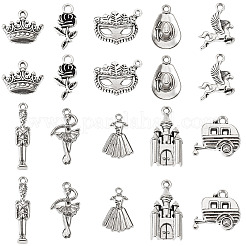 60Pcs 10 Styles Tibetan Style Alloy Pendants&nbsp;TIBE-TA0001-37