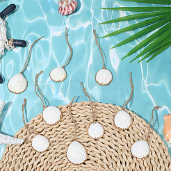 20Pcs Electroplate Sea Shell Pendant Decorations&nbsp;HJEW-BM00068
