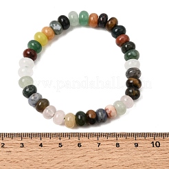 Natural Mixed Stone Rondelle Beaded Stretch Bracelets for Women&nbsp;GG-CBA3F02-07