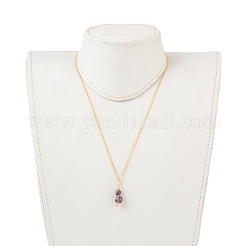 Natural Amethyst Pendant Necklace & Dangle Earrings Jewelry Sets&nbsp;SJEW-JS01060-03