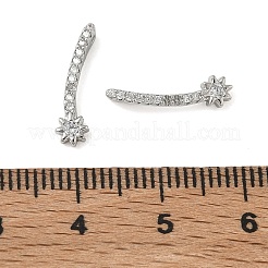 Brass Pave Clear Cubic Zirconia Pendants&nbsp;CU-CBA9FFD-11P-01