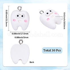 30Pcs Opaque Resin Pendants&nbsp;RESI-SC0006-85