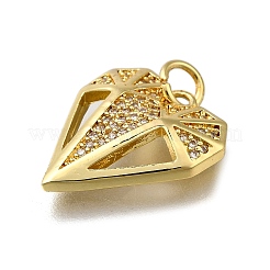 Brass Micro Pave Cubic Zirconia Pendants&nbsp;ZIRC-I070-025G