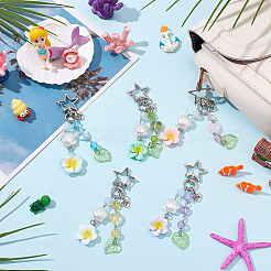 5Pcs Acrylic & ABS Plastic Imitation Pearl & Glass & Resin Pendant Decorations&nbsp;HJEW-WR00027