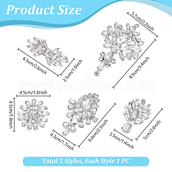 5Pcs 5 Styles Felt with Glass Sew on Cloth Patches&nbsp;PATC-PH0001-50
