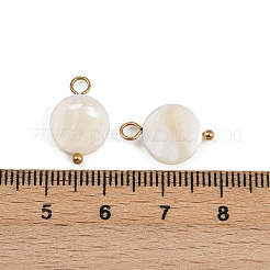 Natural Shell Disc Pendants&nbsp;STAS-D378-31G
