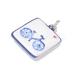 Printed Brass Enamel Pendants&nbsp;KK-CBA9B3D-03P-03