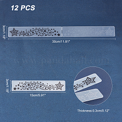 12Pcs 12 Patterns Plastic Fondant Stencil&nbsp;DIY-GL0001-56A