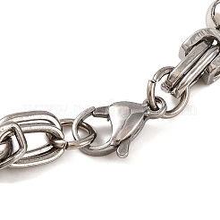 Tarnish Resistant 201 Stainless Steel Round Ball Byzantine Chain Bracelets&nbsp;BJEW-B078-78P