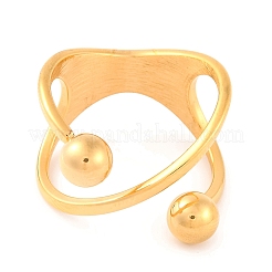 Ion Plating(IP) 304 Stainless Steel Round Finger Rings for Women&nbsp;RJEW-S414-35B-G