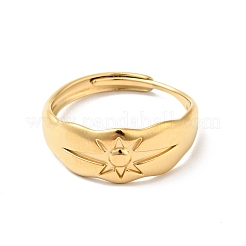 Ion Plating(IP) 304 Stainless Steel Sun Adjustable Ring for Men Women&nbsp;RJEW-I085-14G