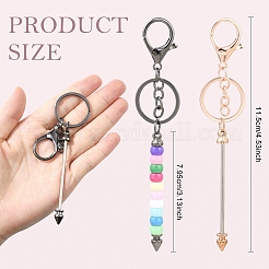 10Pcs Alloy Bar Beadable Keychain for Jewelry Making DIY Crafts&nbsp;KEYC-YW0001-29RG