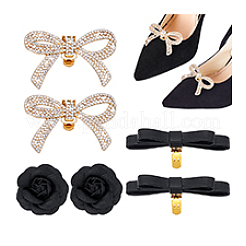 6Pcs 3 Styles PU Leather & Alloy Rhinestone Shoes Charms&nbsp;AJEW-PH01658