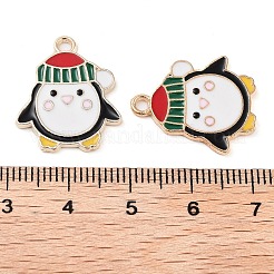 Christmas Theme Barrel Plating Alloy Enamel Pendants&nbsp;PALLOY-S192-01KCG-05