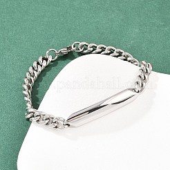 304 Stainless Steel Cuban Link Chain Bracelets for Men Women&nbsp;BJEW-G766-05P-01