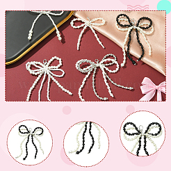 5Pcs 5 Styles Bowknot Plastic Imitation Pearl Shoe Charms&nbsp;AJEW-CJ0001-64