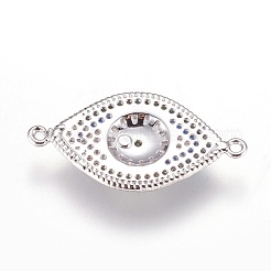Brass Micro Pave Cubic Zirconia Links&nbsp;ZIRC-F087-11-RS