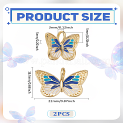 2Pcs Brass Enamel Pendants&nbsp;KK-LP0002-19A