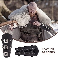 Leatheroid Punk Style Cuff Wristband for Bikers&nbsp;AJEW-WH0020-38B