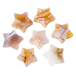 Natural Cherry Blossom Agate Star Healing Stones&nbsp;DJEW-PW0013-32