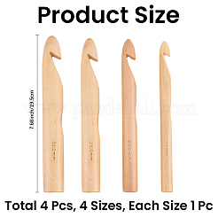 4Pcs 4 Styles Bamboo/Wood Crochet Hooks&nbsp;DIY-CL0002-62A
