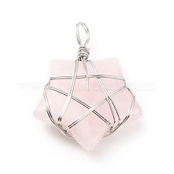 Natural Rose Quartz Pendants&nbsp;G-D458-07P-09-RS