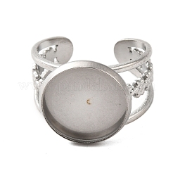 304 Stainless Steel Cuff Ring Components&nbsp;STAS-V012-01C-P