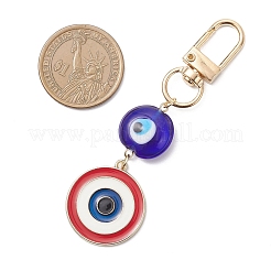 3Pcs Evil Eye Handmade Lampwork & Alloy Enamel Pendant Decorations&nbsp;HJEW-JM04480