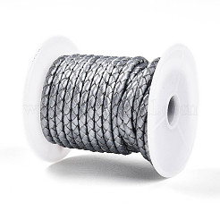Braided Cowhide Leather Cord&nbsp;NWIR-N005-01L-4mm