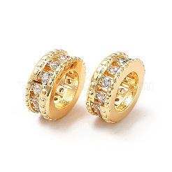 Brass Micro Pave Cubic Zirconia European Beads&nbsp;LS-KK-M233-35G