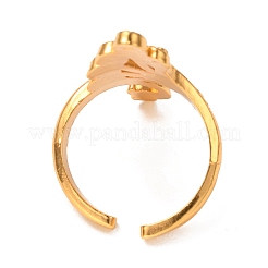Alloy Peacock Cuff Ring Settings for Rhinestone&nbsp;RJEW-WH0001-21G