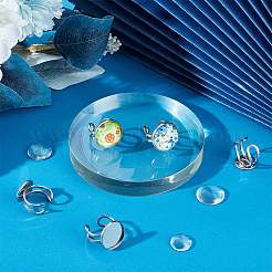 DIY Blank Dome Open Ring Making Kit&nbsp;DIY-UN0005-17