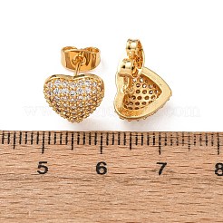 Brass Micro Pave Cubic Zirconia Stud Earrings&nbsp;EJEW-F418-08G