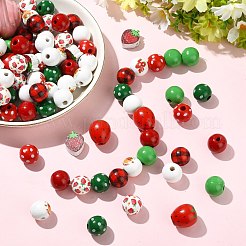 100Pcs Dyed Natural Wooden Beads&nbsp;WOOD-CJ0002-80