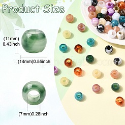 120Pcs 12 Colors Acrylic Imitation Jade European Beads&nbsp;OACR-CJ0002-84