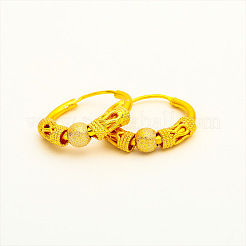 Brass Round with Tube Bead Hoop Earrings&nbsp;FS-WGD15A8-01