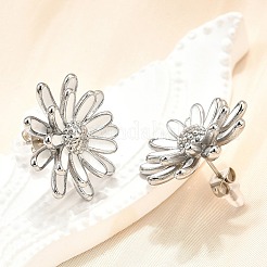 304 Stainless Steel Flowers Stud Earrings for Women&nbsp;EJEW-R023-02P