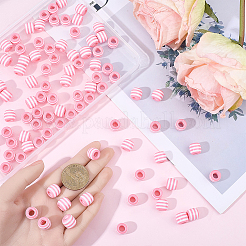 120Pcs Stripe Resin European Beads&nbsp;RESI-SP0001-58