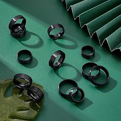 18Pcs 9 Size 201 Stainless Steel Plain Band Ring for Men Women&nbsp;RJEW-DC0001-07A