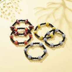 Sport Theme Acrylic Beaded Stretch Bracelet for Men Women&nbsp;BJEW-JB08549